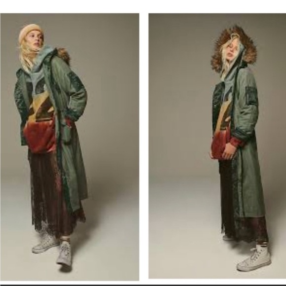 NWT Free People We The Free Farrah Military Parka Long Coat size Small